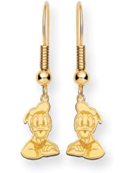 Disney Yellow Gold Donald Duck Fishhook Earrings