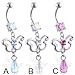 Belly ring with dangling jeweled butterfly and Belly ring with dangling jeweled butterfly and