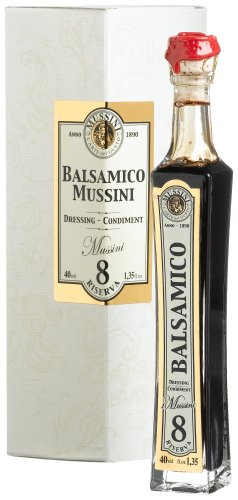 Mussini Balsamico Dressing, 8-Year Riserva, 1.35-Ounce Designer Glass Bottle by Mussini