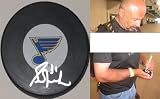 GRANT GUHR,ST.LOUIS BLUES,SIGNED,AUTOGRAPHED, HOCKEY PUCK,NHL,WITH PROOF + COA