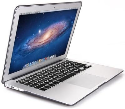 Rubberized Hard Case (BLACK) 3 in 1 with Crystal Guard Silicone Keyboard Protector, LCD Screen Protector and Microfiber cloth for NEWEST MODELS A1369 and A1466 MacBook Air 13.3"