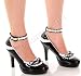 Pleaser Brand Maid-21 Sexy French Maid Costume 4" High Heel Black & White Shoes with Ankle Strap