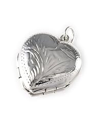 Four-Photo Heart Locket with Design Pendant