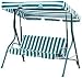 Outdoor Living : Three seater Swinging Hammock Green and white stripe
