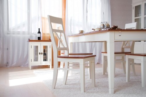 Stuhl Gotland weiss massiv Pinie