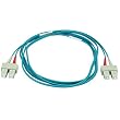 10Gb Fiber Optic Cable, SC/SC, Multi Mode, Duplex - 2 Meter (50/125 Type) - Aqua