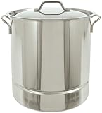 Bayou Classic 1310 Stainless Tri-Ply Stockpot with Vented Lid, 10-Gallon