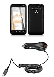 LG Esteem (Metro PCS) Premium Combo Pack - Black Rubberized Shield Hard Cas ....