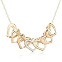 10k Tri-Tone Gold Open Hearts Necklace