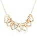 10k Tri-Tone Gold Open Hearts Necklace