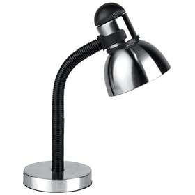Lite Source LS-2530PS/BLK Henrik Metal Desk Lamp, Polished Steel/Black