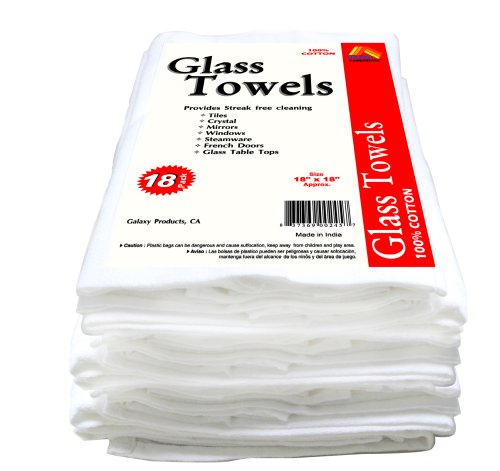 Galaxy Products GT18 Glass Cleaning Towels, 18-Pack