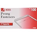 ACCO 2 Inch Capacity Prong Fastener Bases, 2.75 Inch Centers, 100 Bases per Box (A7012993H)