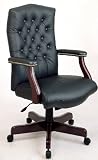 Office Star Black Leather Traditional Executive Chair