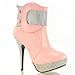 Show Story Striped Button Zipper High Heel Stiletto Platform Ankle Boots,FZ97304