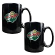 Minnesota Wild 2pc Black Ceramic Mug Set - Primary Logo NHL Hockey