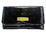 Kate Spade Luxury Designer Patent Leather Case Cover Wristlet Wallet Pouch Hand Bag Purse Clutch For Apple iPhone 4 4G 4S (Black)