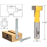 Yonico 14190q T-Slot Cutter Router Bit for 3/8-Inch Hex Bolt Heads 1/4-Inch Shank