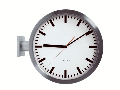 Modern Double-sided Aluminum Frame Wall Clock