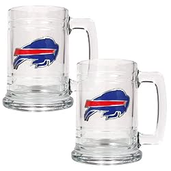 NFL Buffalo Bills Two Piece 15-Ounce Glass Tankard Set - Primary Logo