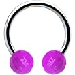 Purple Neon Disco Ball Horseshoe Circular Barbell