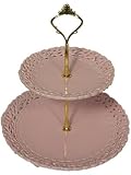 Battenburg - Princess Pink Two Tier Cookie Tidbit Tray - Perfect for Tea Parties