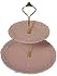 "Battenburg - Princess Pink" Two Tier Cookie Tidbit Tray - Perfect for Tea Parties FREE SHIPPING
