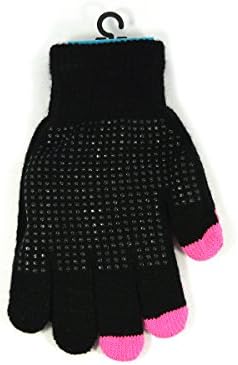 iTouch Women's Touchscreen Gloves with Grip Dots - BLACK PINK