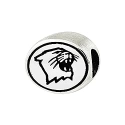 Northwestern Wildcats Bead in Sterling Silver Officially licensed by the University