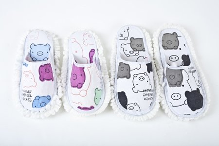 WSWS - Slipper Microfiber Magic Cleaning Slippers - Dust Mop - Package of 2