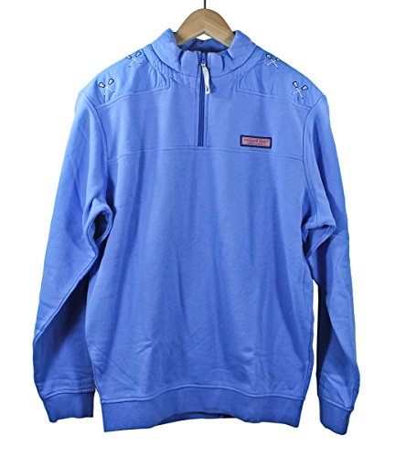Vineyard Vines Mens Shep Shirt Lacrosse Solid Bimini Blue Cotton Pullover