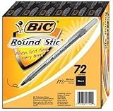 Bic Round Stic Ball Pens - 72ct - Black
