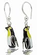 Ikki Matsumoto's Sterling Silver Cloisonne 3D Penguin Dangle Earrings by Zarah - 1.25" Drop