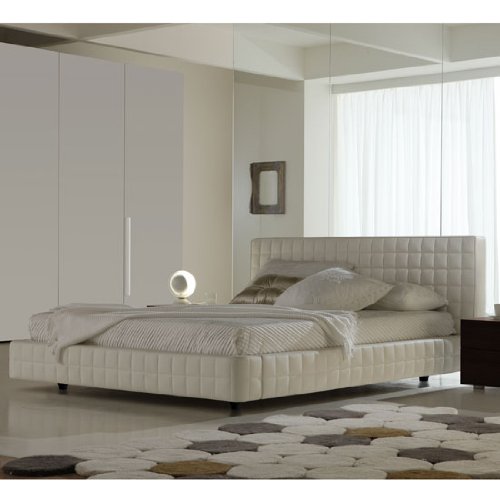 Rossetto Alix Contemporary Tall Leather Platform Bed