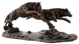 Bergsma Wolves Running Statue Wolf Sculpture SHIPS IMMEDIATLY !!