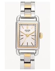 Coach Womens Watch 14501283 Hamptons Elongated Two Tone Stainless Steel Bracelet