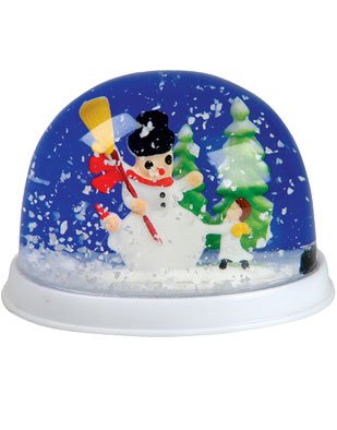 New 2 Christmas Holiday Ornament Snowman Snow Globe