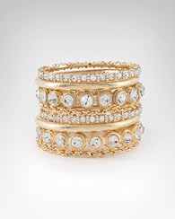 Multi Chain & Crystal Encrusted Bangle Set