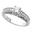 14K White Gold Diamond Engagement Ring - 0.62 Ct.