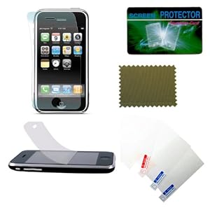 Folie iPhone: 12 St�ck Displayfolien f�r Apple iPhone 3G, 2G, 3GS - Schutzfolie f�r ihr Touchscreen Display incl. Schaber und Poliertuch