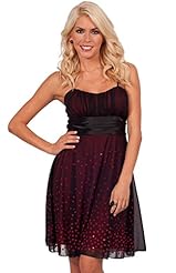 Sweetheart Sleeveless Spaghetti Strap Satin/Knit Empire   Waistline Sequined Beaded Tiered Mesh Sheer Knee Length Homecoming Dress/Prom Dress 