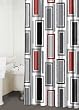 Rectangles Red Black White Fabric Shower Curtain