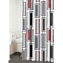 Rectangles Red Black White Fabric Shower Curtain