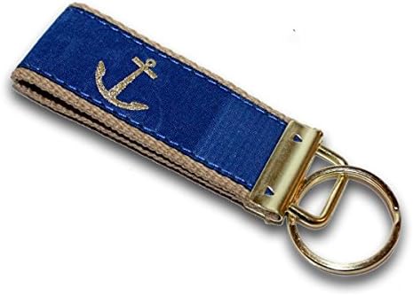 Route One Apparel Nautical Anchor Key Chain NA Blue