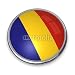 Wallmonkeys Peel and Stick Wall Decals - Banner Button Romania - Removable Graphic
