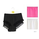 Womens/Ladies Plain Underwear Briefs with Lace Trim