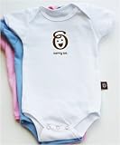 Savvy Tot logo short sleeve baby bodysuit / onesie - white, pink or baby blue