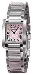 Cartier Women's W51028Q3 Tank Francaise Pink Mother of Pearl Watch