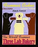 Three Lab Bakery Animals Framed Art Poster Print by Ken Bailey, 13x15