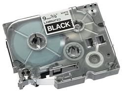 Brother TZ325 3/8in Labeling Tape (26.2ft, White on Black)